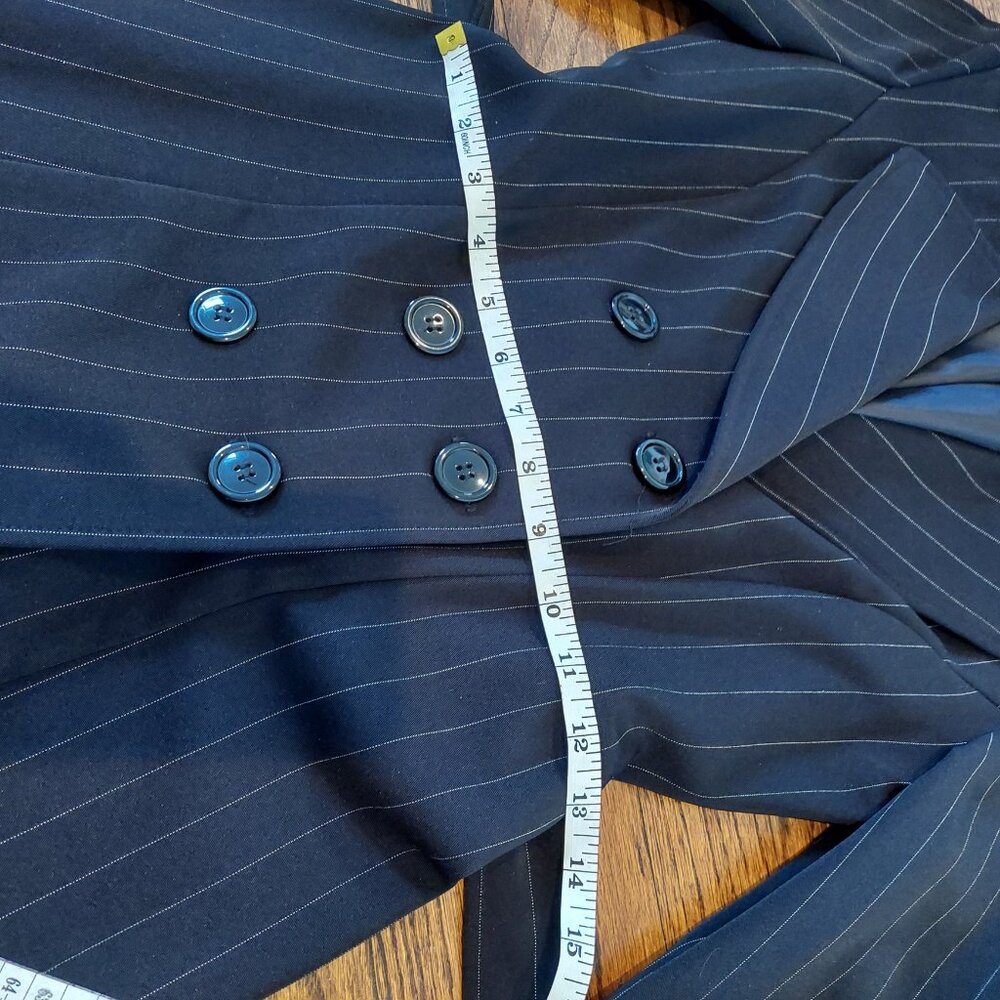 Mandee size 5 Black and White Striped Trench coat - Picture 13 of 14